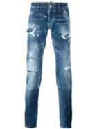 Dsquared2 Slim Distressed Jeans, Men's, Size: 44, Blue, Cotton/spandex/elastane/polyester