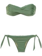 Amir Slama Embroidered Bikini - Green