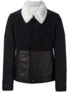 Rick Owens Drkshdw Panelled Jacket, Men's, Size: Large, Black, Cotton/calf Leather/lamb Fur