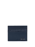 Prada Dual Textured Cardholder - Blue