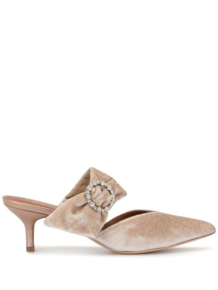 Malone Souliers Maite Crystal Buckle Mules - Pink