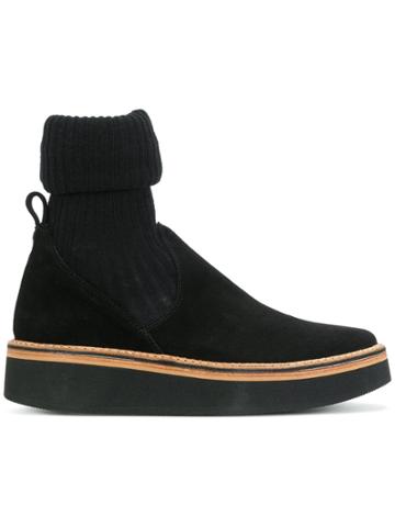 Flamingos Sock Boots - Black