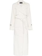 Michael Lo Sordo Jumbo Cord Cotton White Trench Coat