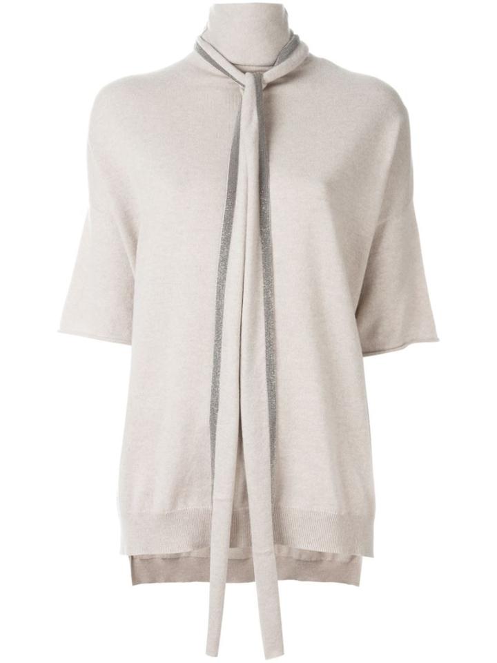 Brunello Cucinelli Roll Neck Jumper, Women's, Size: Xs, Nude/neutrals, Cashmere/brass