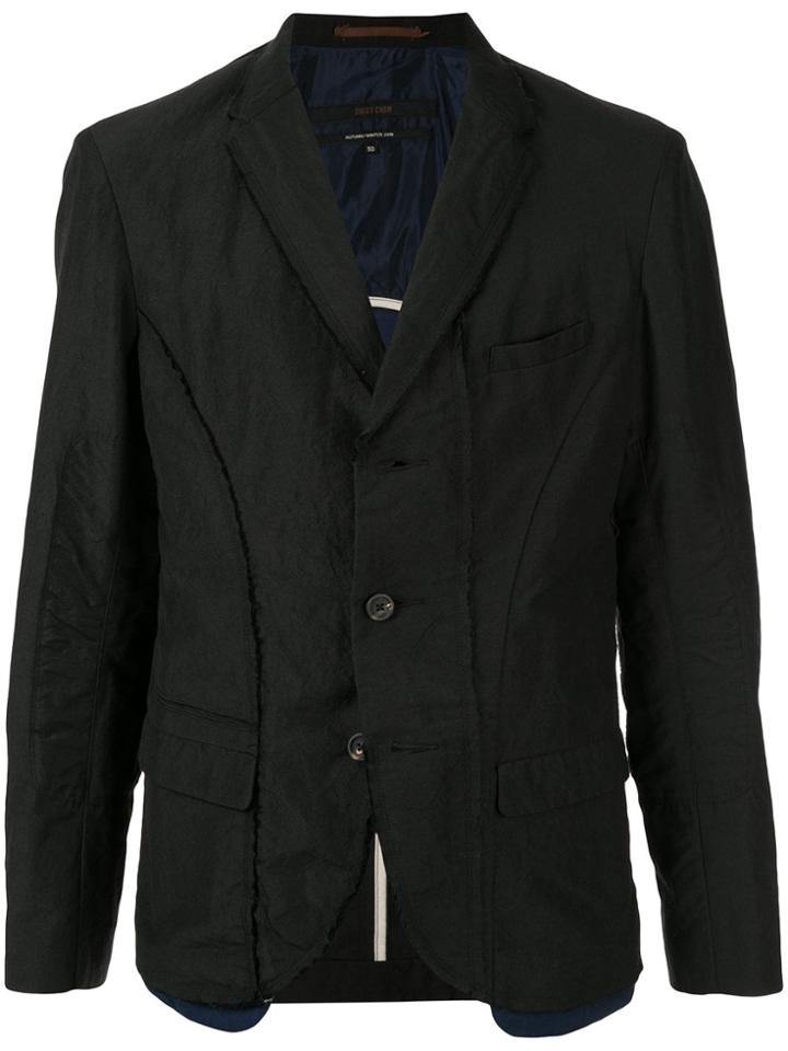 Ziggy Chen Raw Edge Blazer - Black