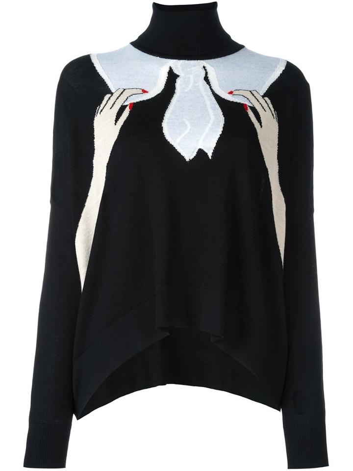 Vivetta Hand Pattern Jumper, Women's, Size: 40, Black, Virgin Wool