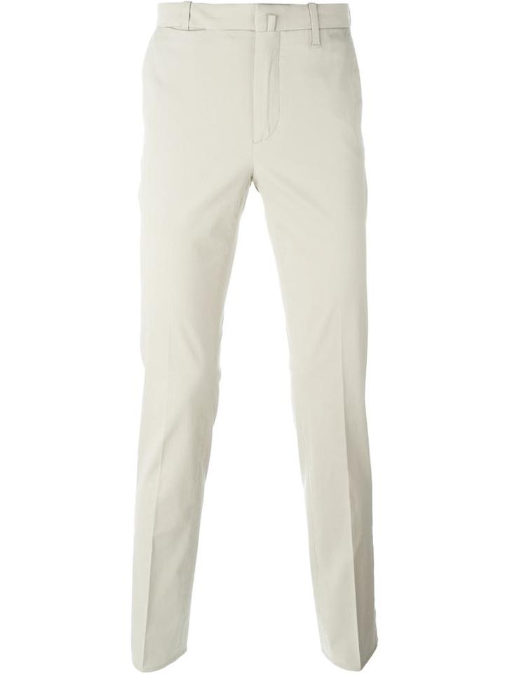 Corneliani Straight Leg Trousers, Men's, Size: 48, Nude/neutrals, Cotton/spandex/elastane