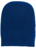 N.peal Ribbed Knitted Beanie Hat - Blue
