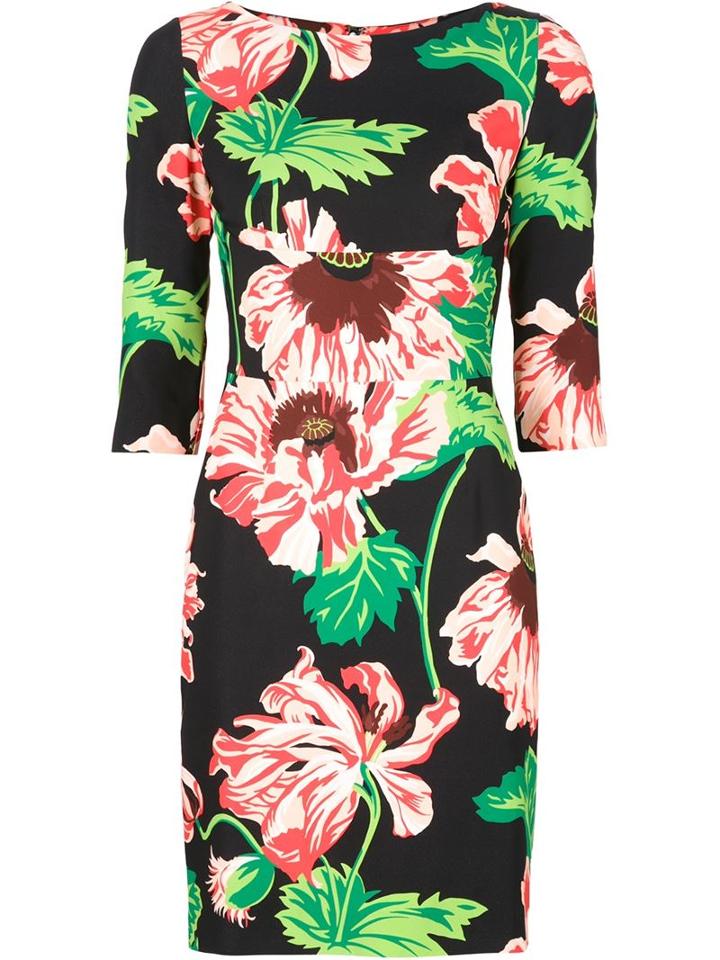 Stella Mccartney Floral Print Dress, Women's, Size: 46, Black, Viscose/spandex/elastane