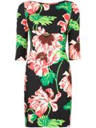 Stella Mccartney Floral Print Dress, Women's, Size: 46, Black, Viscose/spandex/elastane