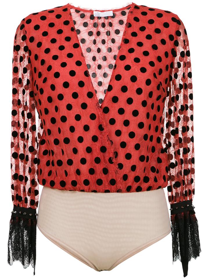 Nk Polka Dot Tulle Body - Red