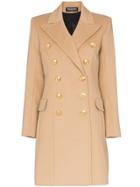 Balmain Double-breasted Wool And Cashmere Blend Coat - Neutrals