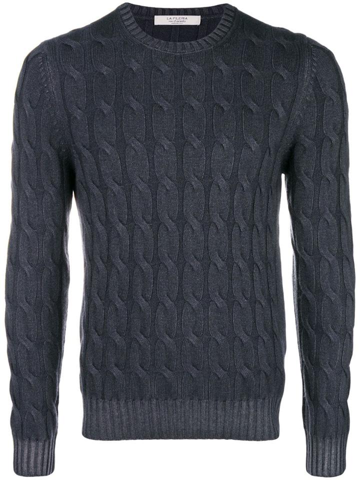 La Fileria For D'aniello Cable-knit Cashmere Jumper - Grey