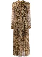 Be Blumarine Leopard Print Shirt Dress - Brown