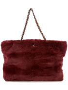 Chanel Vintage Fur Chain Shoulder Bag - Red