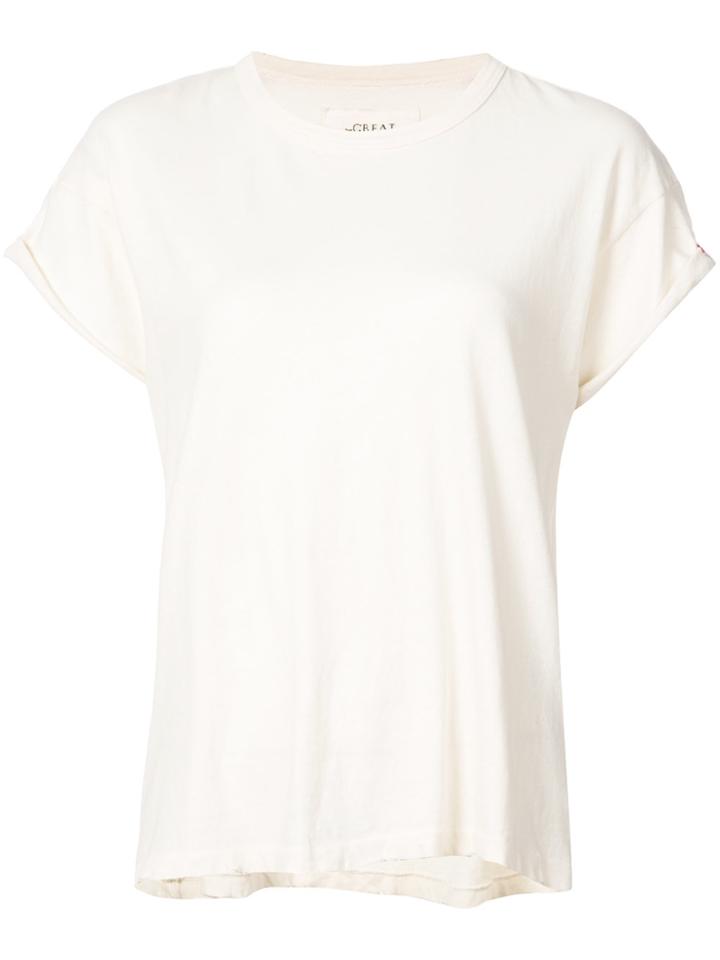 The Great Roll-sleeve Crew Neck T-shirt - White