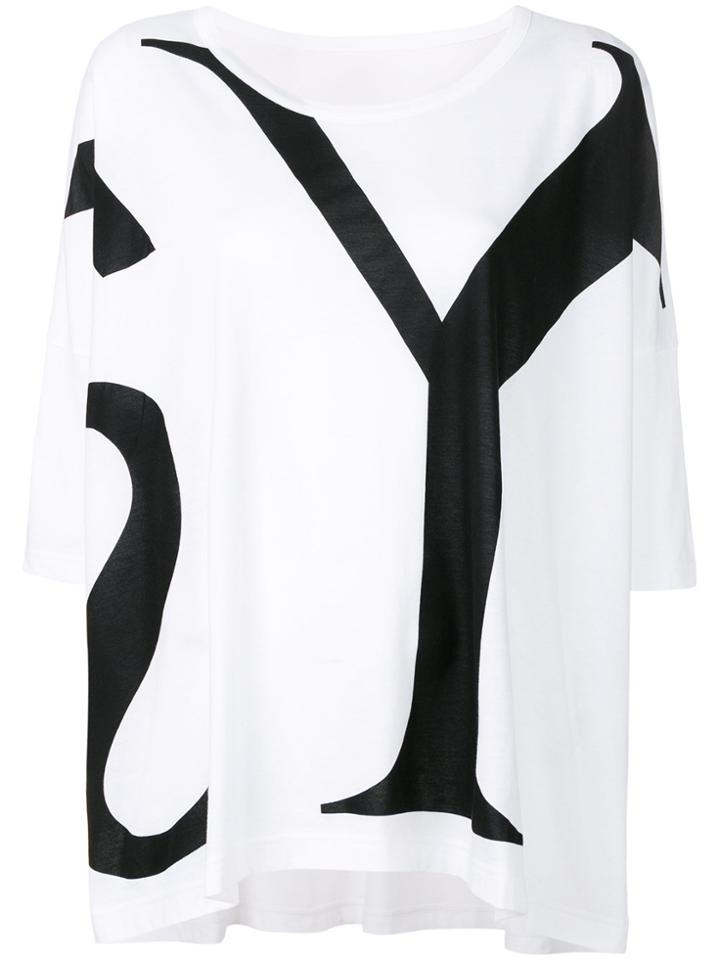 Y's Logo Print Relaxed T-shirt - White