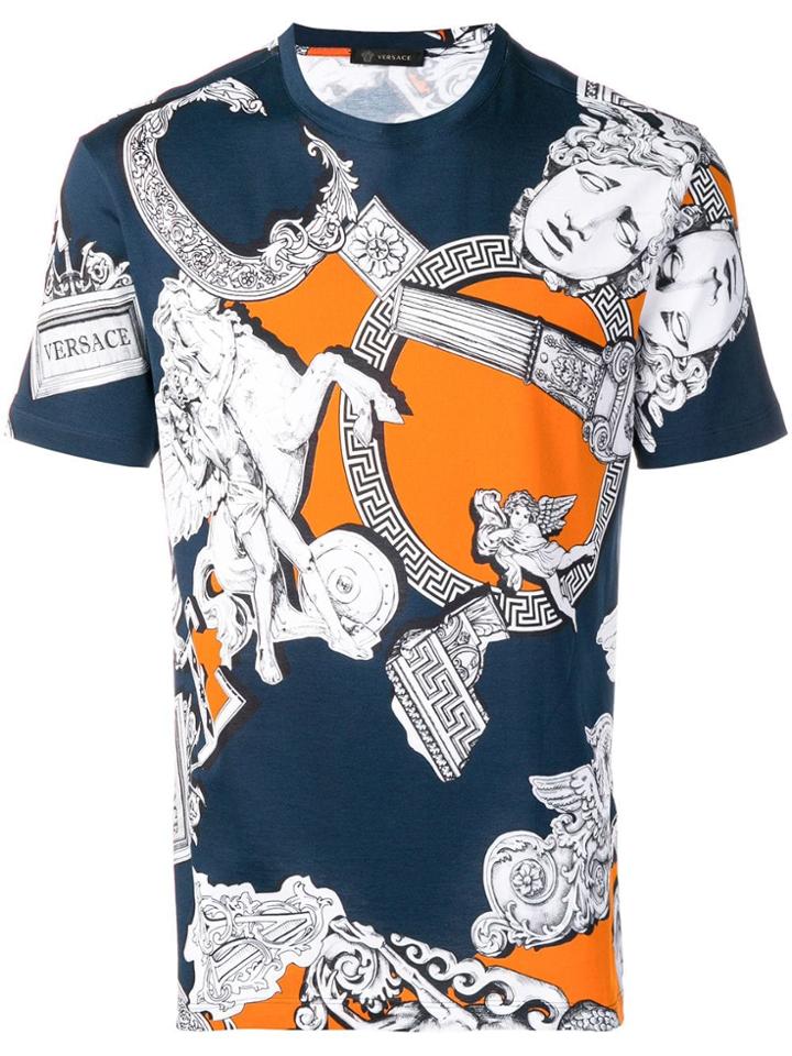 Versace Pegasus Print T-shirt - Blue