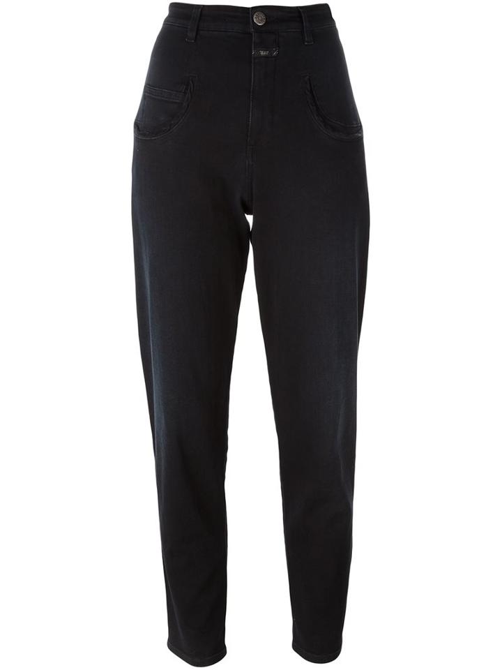 Closed High Waist Jeans, Women's, Size: 28, Black, Cotton/polyester/spandex/elastane