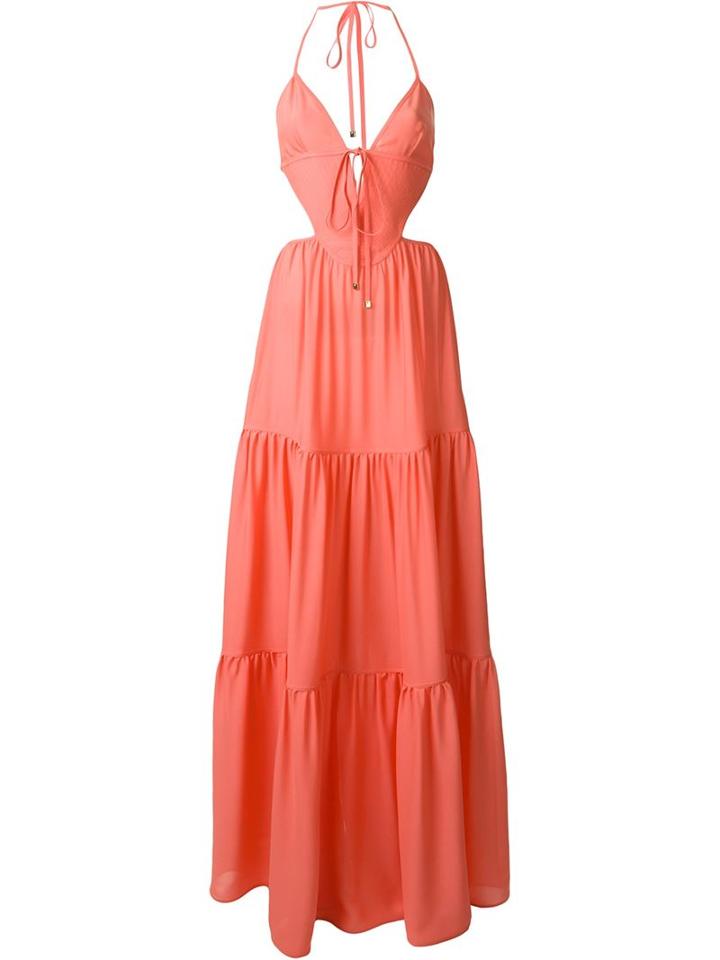 Dsquared2 Fitted Bodice Maxi Dress, Women's, Size: 42, Yellow/orange, Silk