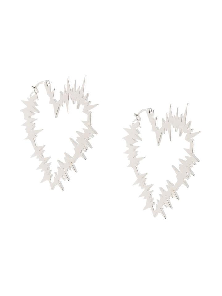 Karen Walker Electric Heart Hoop Earrings - Silver