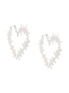 Karen Walker Electric Heart Hoop Earrings - Silver