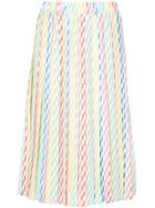 Ultràchic Straw Print Midi Skirt - Multicolour