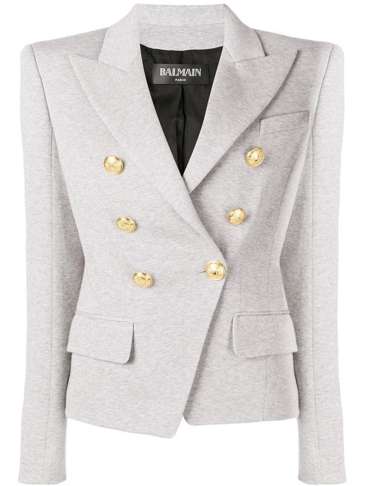 Balmain Asymmetric Blazer - Grey