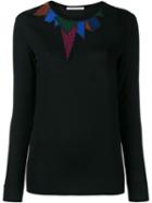 Christopher Kane Smash Embroidered Long Sleeve Sweater