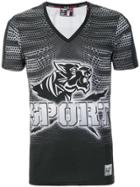 Plein Sport Graphic Print Skinny Fit T-shirt - Black