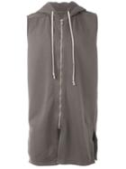 Rick Owens Drkshdw Zip Up Long Fit Hoodie, Men's, Size: Xl, Grey, Cotton
