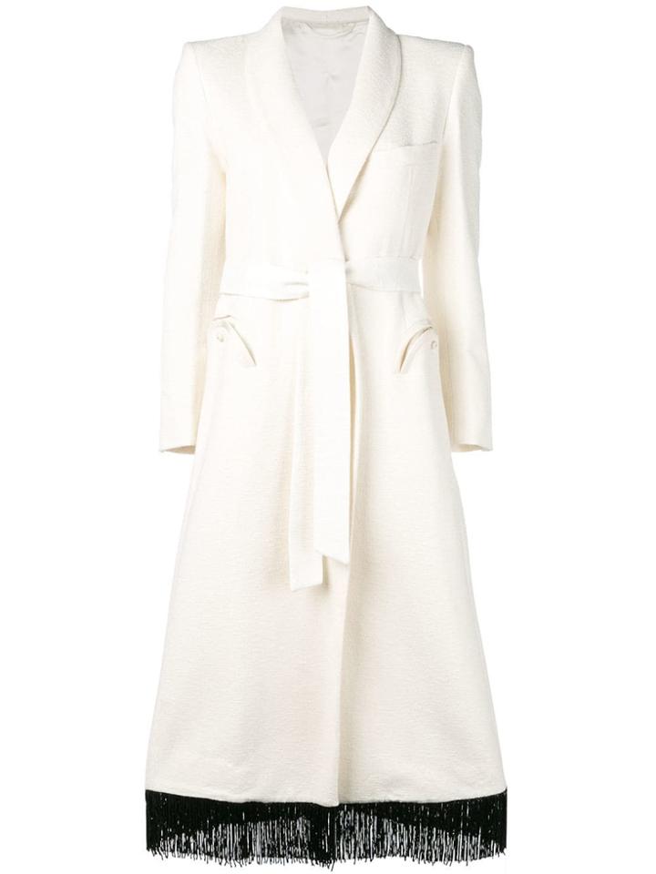 Blazé Milano Fringed Peacoat - White Heater