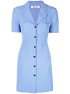 Dvf Diane Von Furstenberg Buttoned Mini Dress - Blue