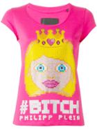 Philipp Plein The Princess T-shirt, Women's, Size: M, Pink/purple, Cotton