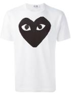 Comme Des Garçons Play Heart Print T-shirt, Men's, Size: Large, White, Cotton