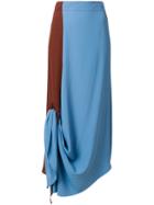 Marni Draped Silk Skirt - Blue