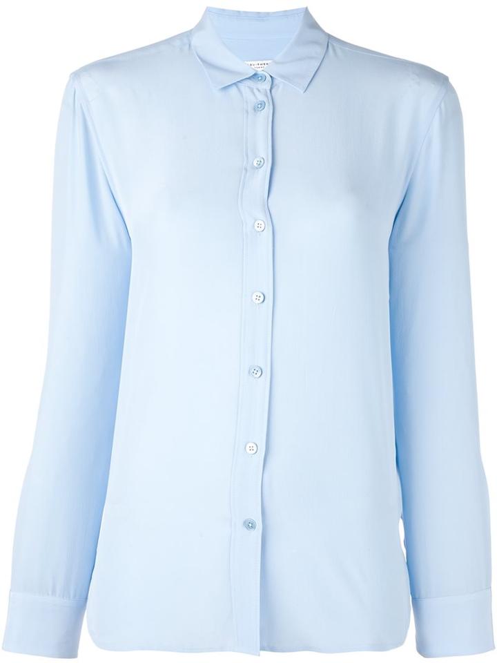 Equipment Classic Button Down Shirt, Women's, Size: Xs, Blue, Silk