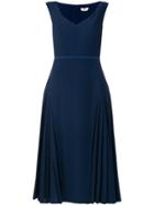 Fendi Flared Pleated Midi Dress - Blue
