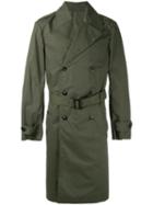 Joseph Belted Trench Coat, Men's, Size: Medium, Green, Cotton/polyurethane/viscose