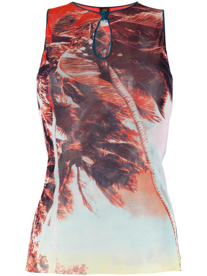 Jean Paul Gaultier Vintage Sleeveless Tree Print Top - Multicolour