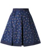 Moncler - Flower Print Skirt - Women - Cotton/polyamide - 42, Blue, Cotton/polyamide