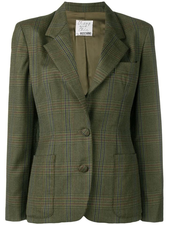 Moschino Pre-owned Check Blazer - Green