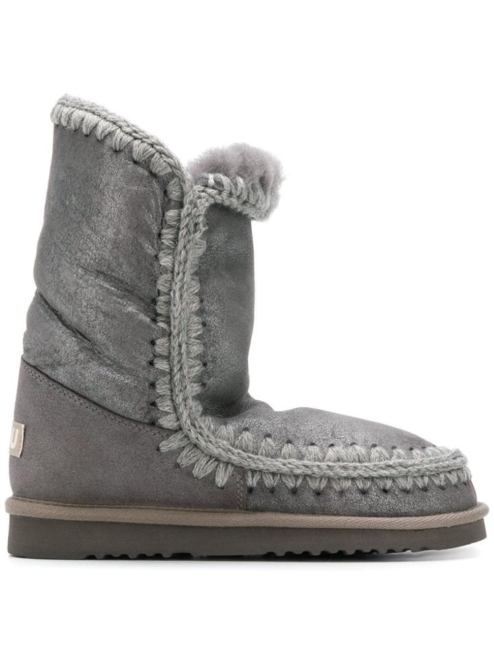 Mou Mou Eskimo24duiro Duiro Leather/fur/exotic Skins->leather - Grey
