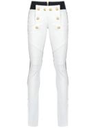 Andrea Bogosian Leather Skinny Trousers - White