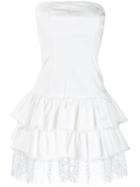 Liu Jo Ruffled Strapless Dress - White