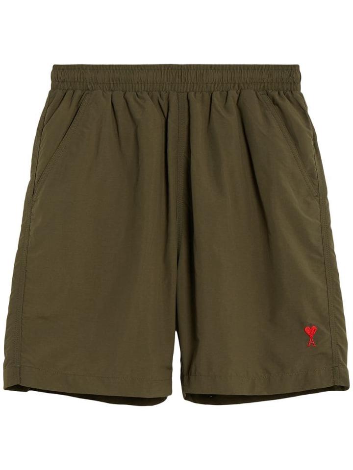 Ami Paris Ami De Coeur Long Swimshort - Green