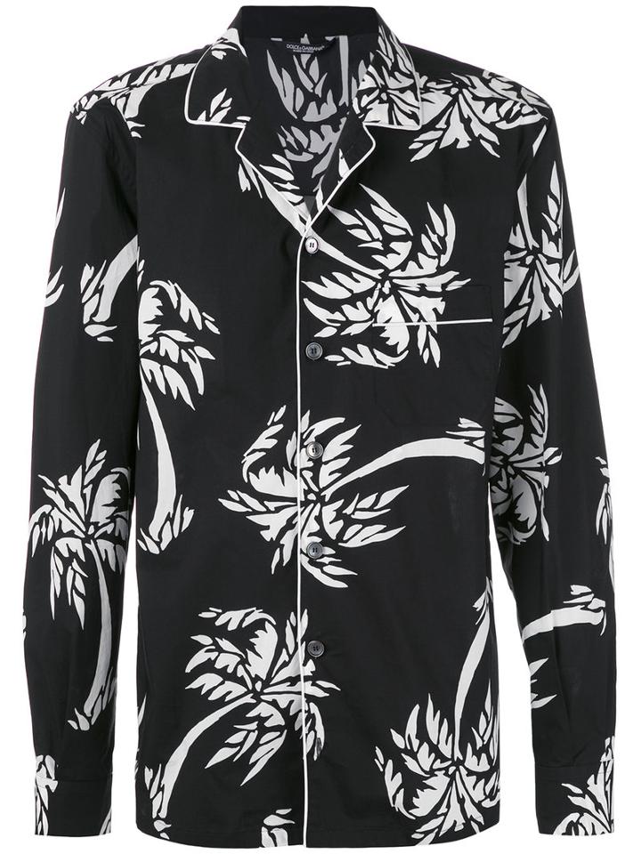 Dolce & Gabbana - Palm Print Shirt - Men - Cotton/silk - 40, Black, Cotton/silk