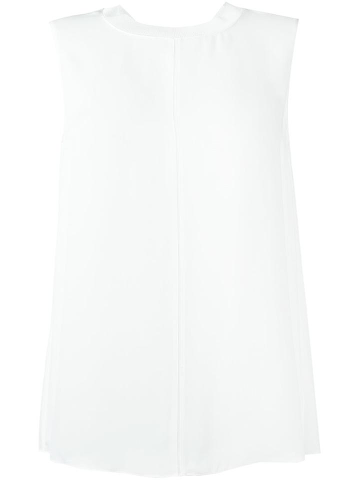 Vince Front Detail Tank Top, Women's, Size: Large, White, Silk
