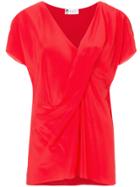 Lanvin Draped V-neck Blouse - Red