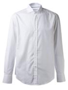 Brunello Cucinelli Slim Spread Collar Shirt, Men's, Size: Large, White, Cotton